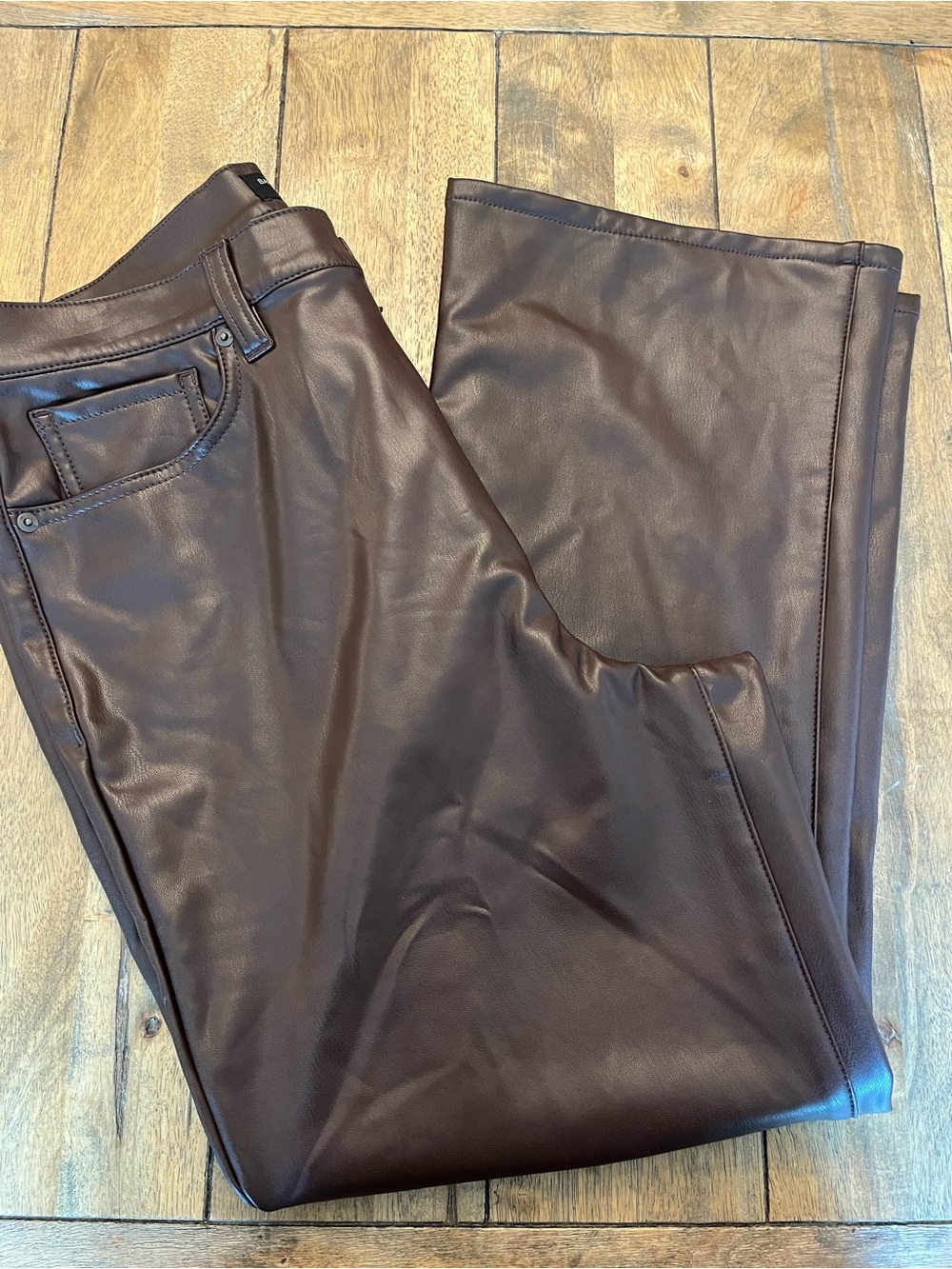 Banana Republic Brown Faux-Leather Cropped Pants size 14